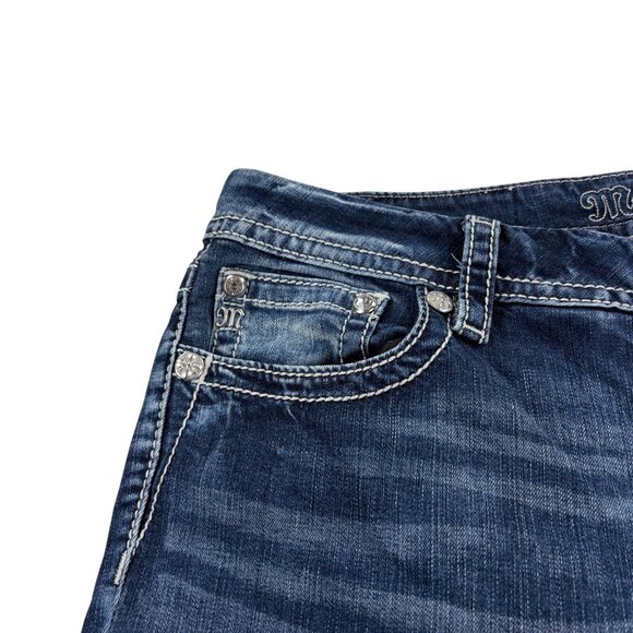 Miss Me Mid Rise Curvy Boot Jeans Womens Size 34 Stretch Denim - Picture 3 of 11